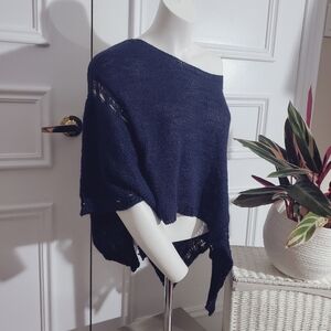 Exclusive Berretti Italian Designer Knit Sweater Shawl with Sleeve holes